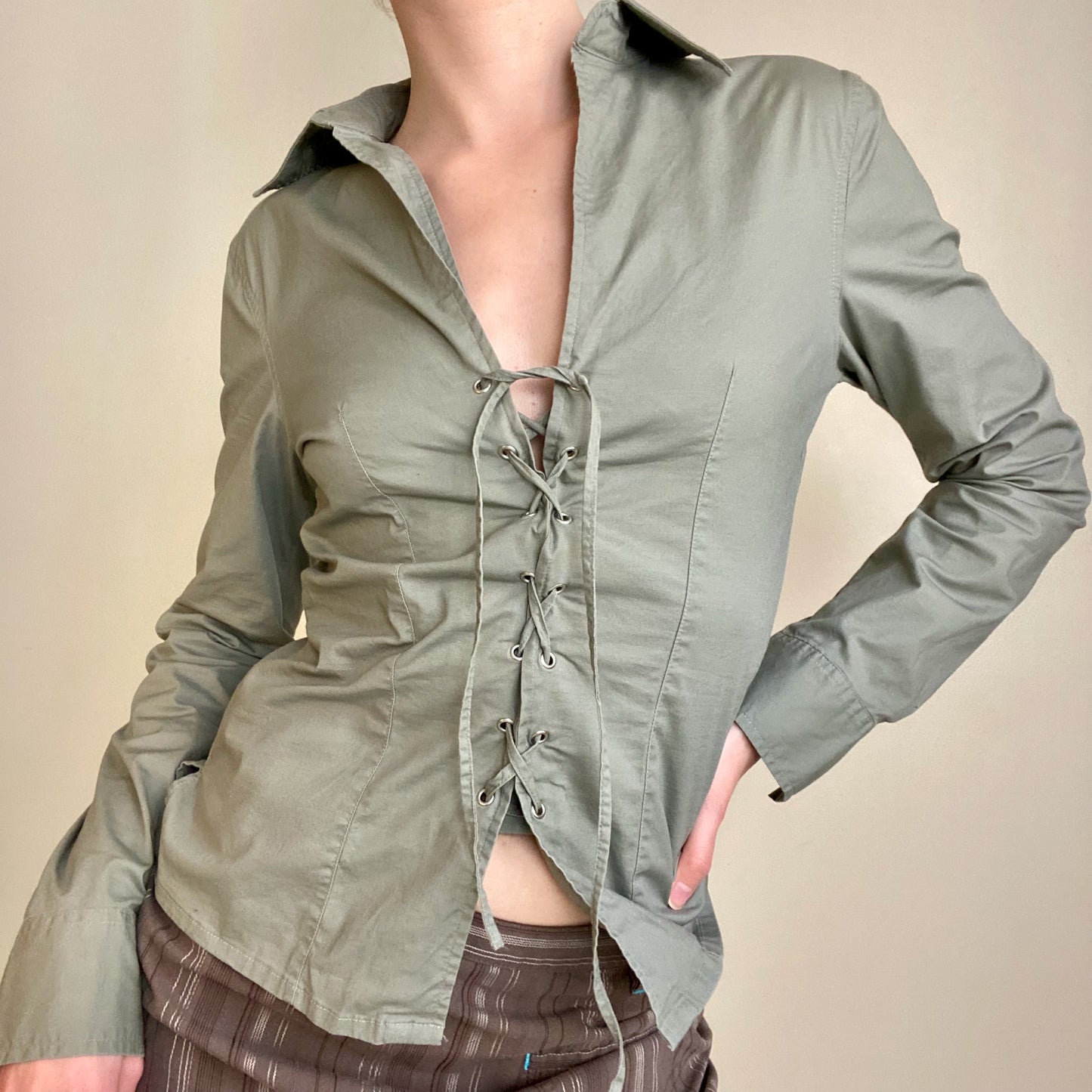 00s lace up shirt