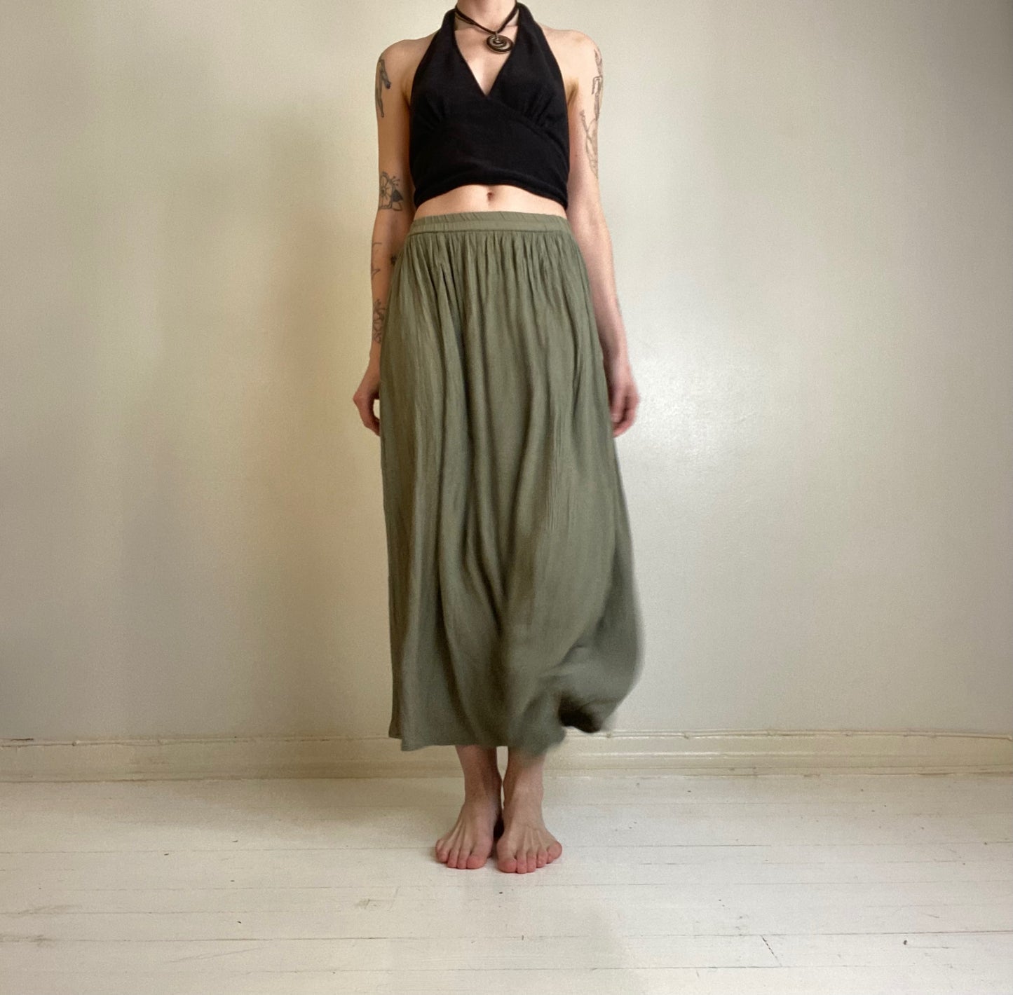 90s crepe maxi skirt