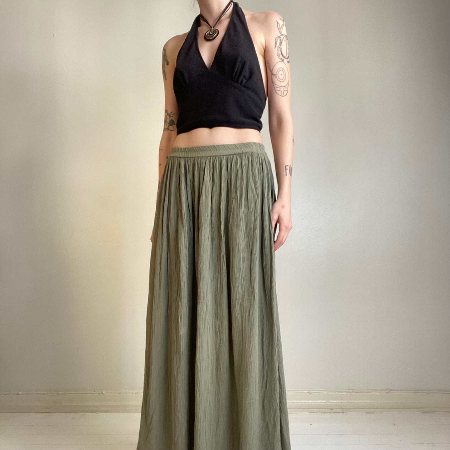 90s crepe maxi skirt