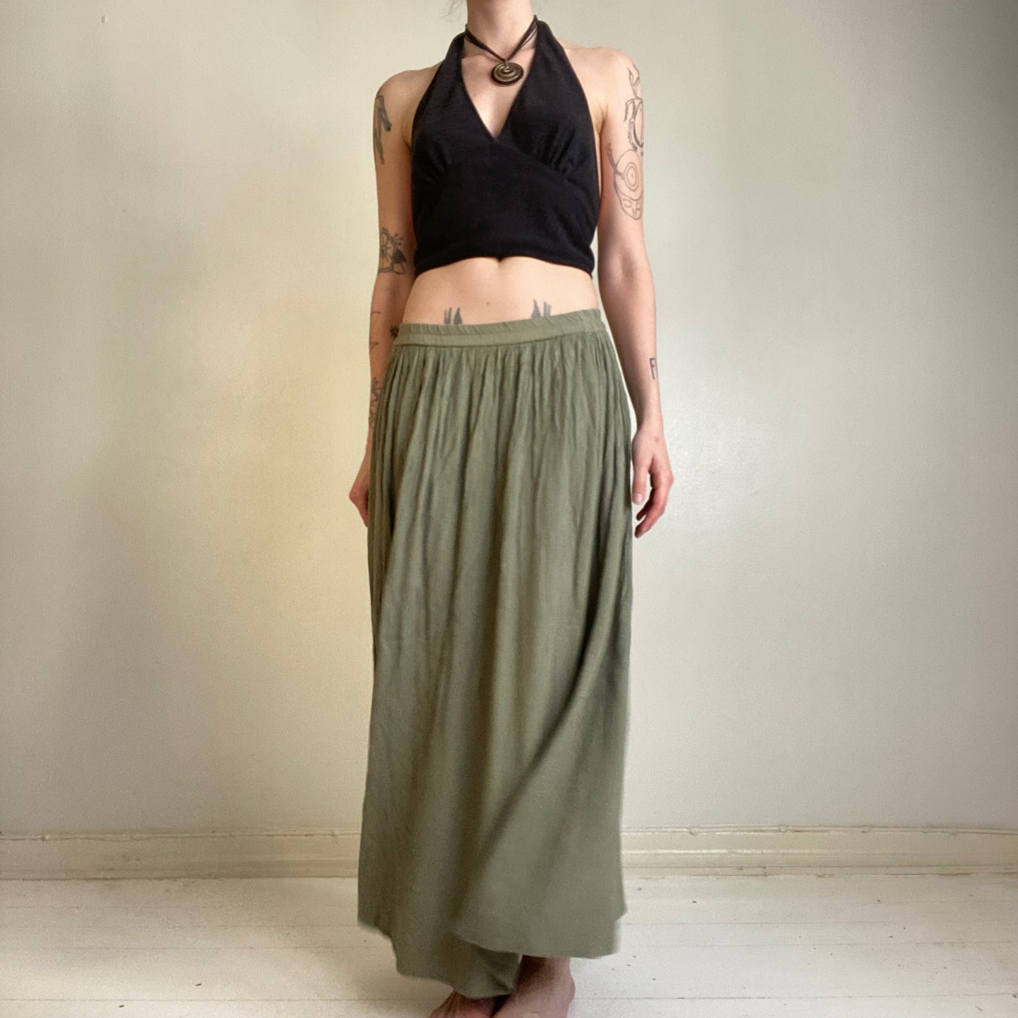 90s crepe maxi skirt