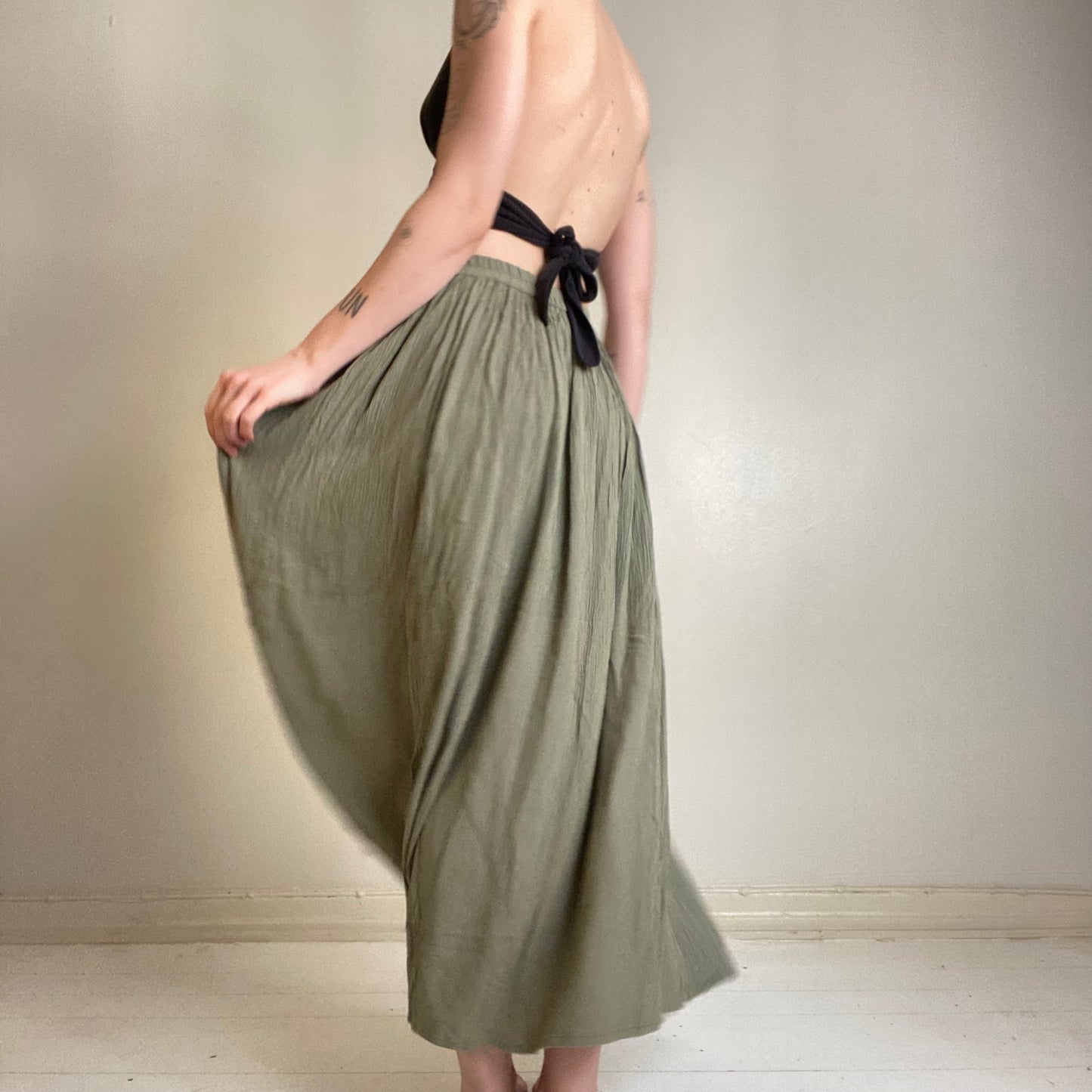 90s crepe maxi skirt