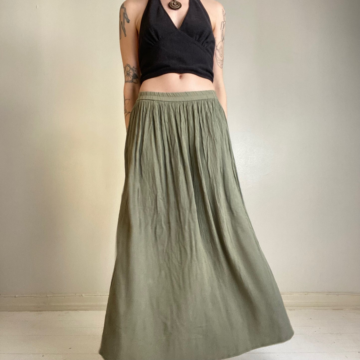 90s crepe maxi skirt