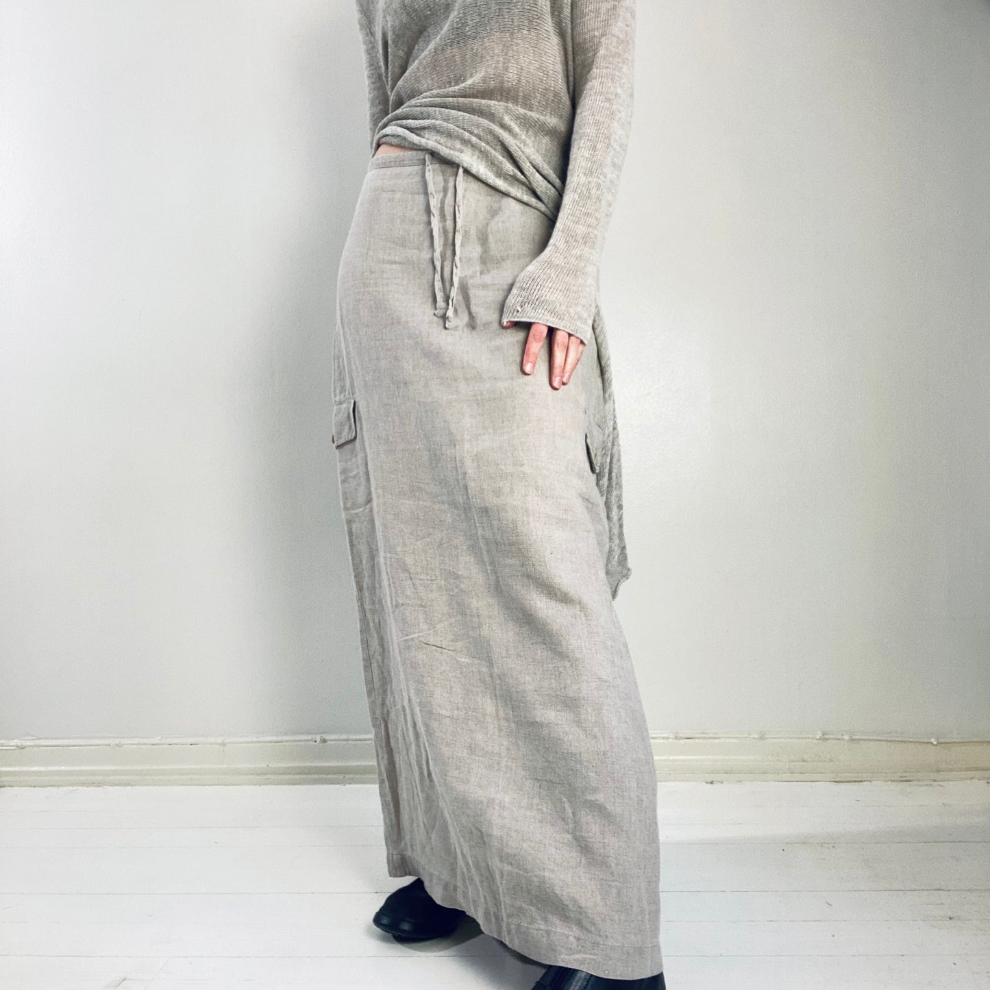 Linen maxi skirt