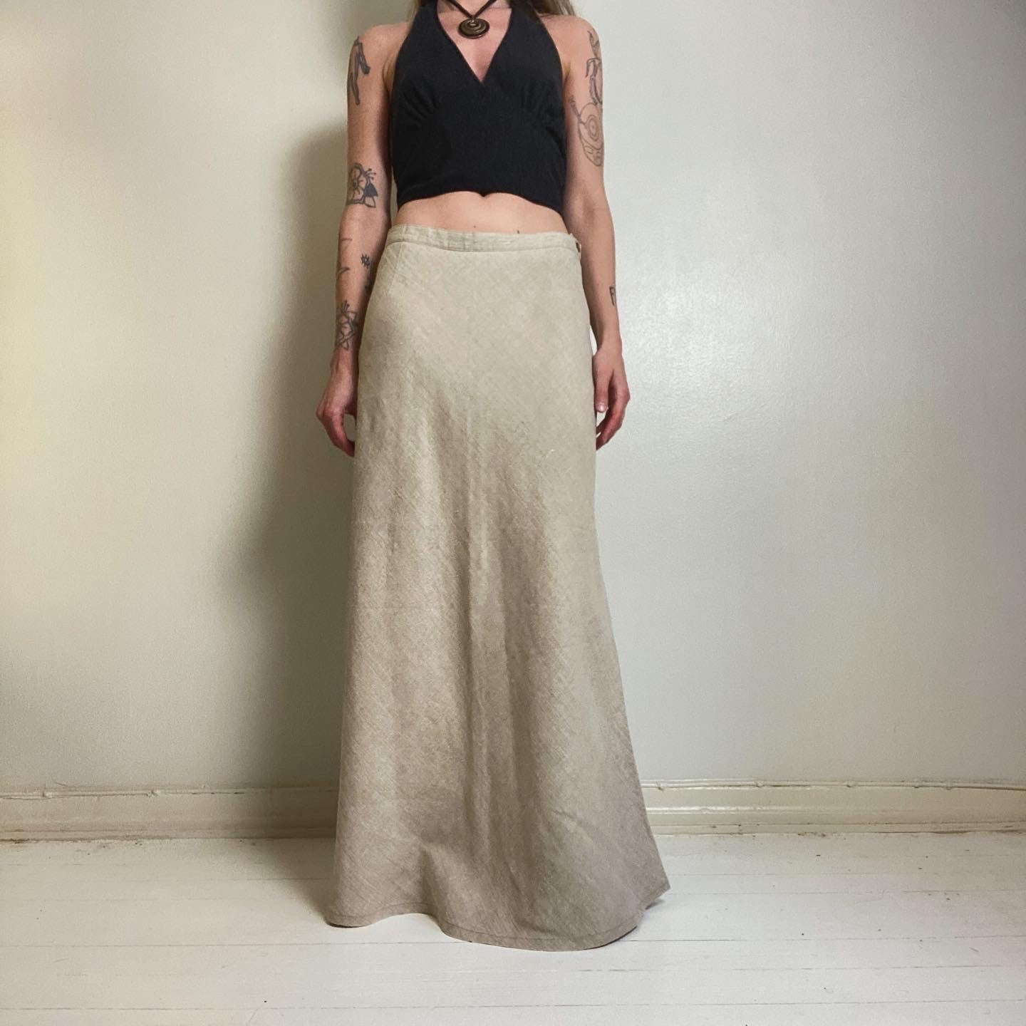 00s linen skirt