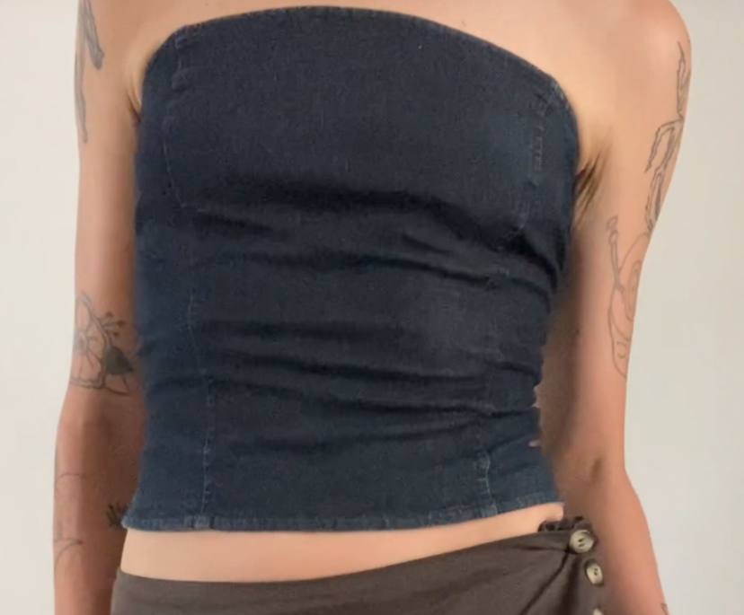 00's Benetton denim tube top