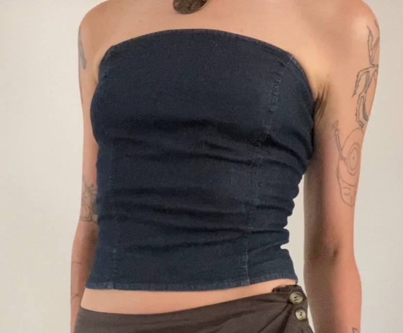 00's Benetton denim tube top