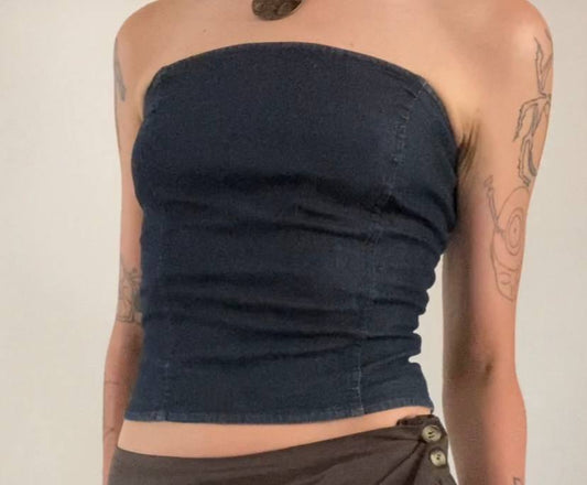 00's Benetton denim tube top