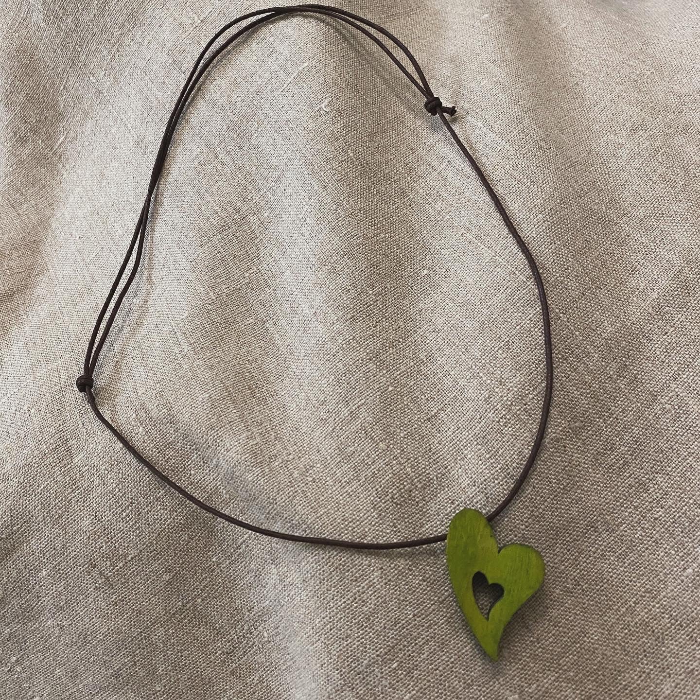 Wooden heart necklace