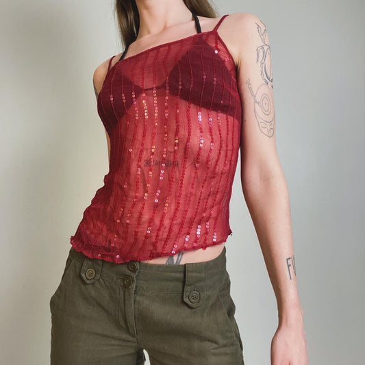 00s silk sequin top