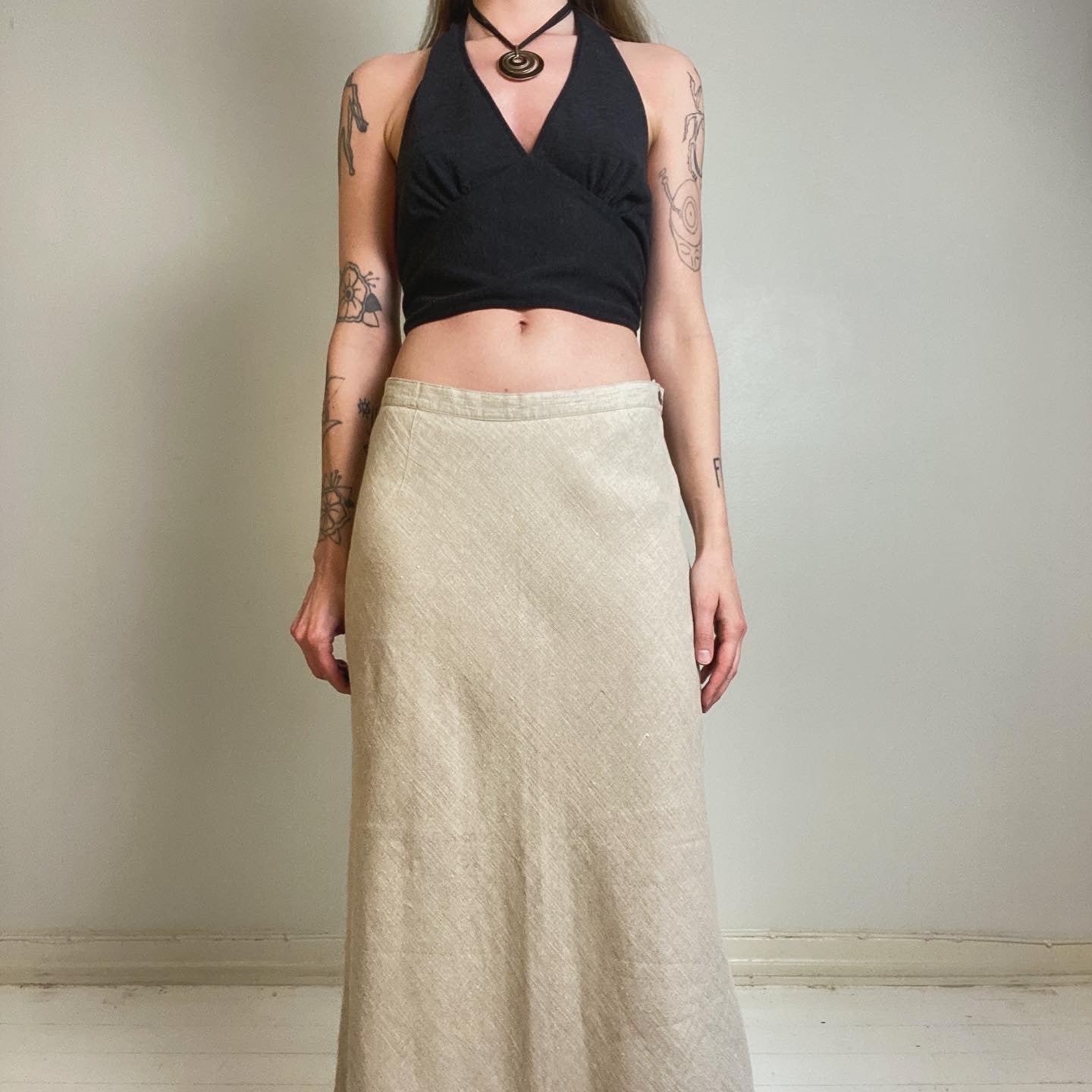 00s linen skirt