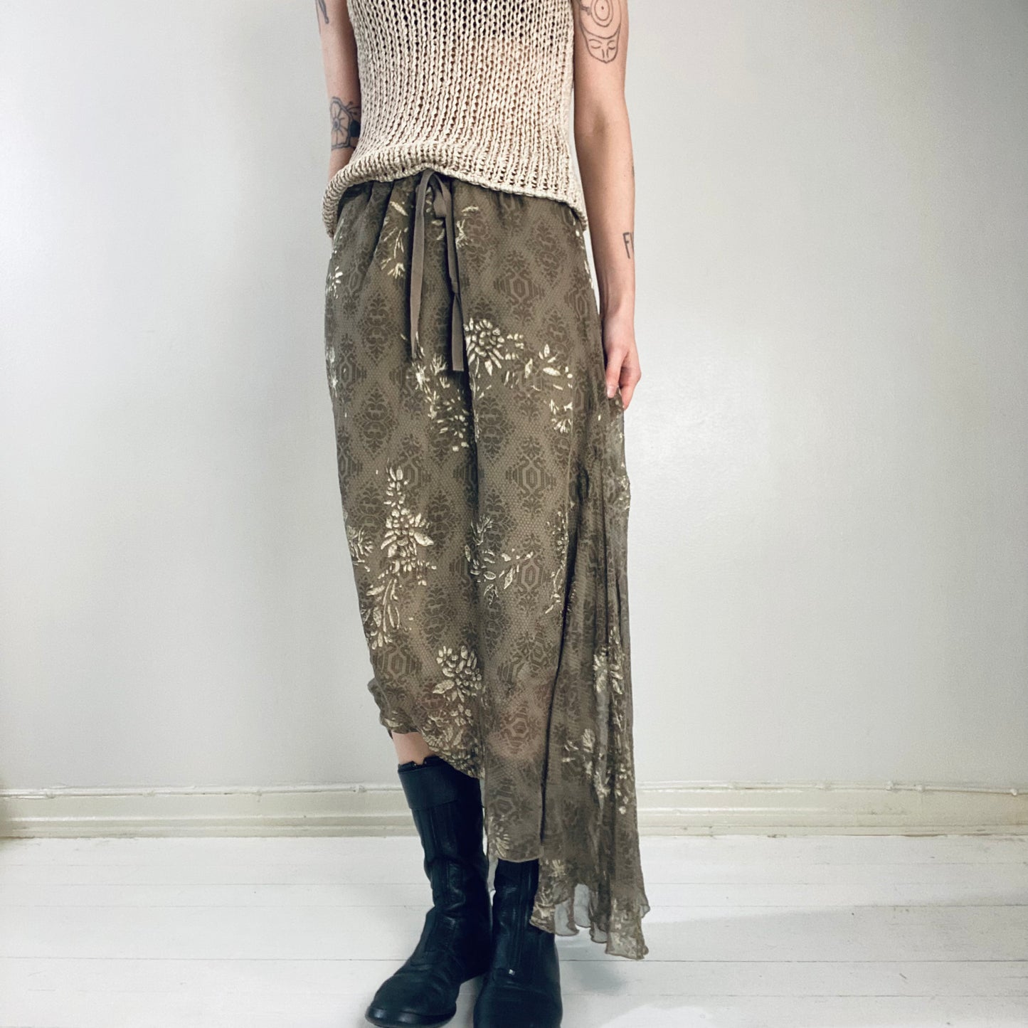 Sand silk skirt