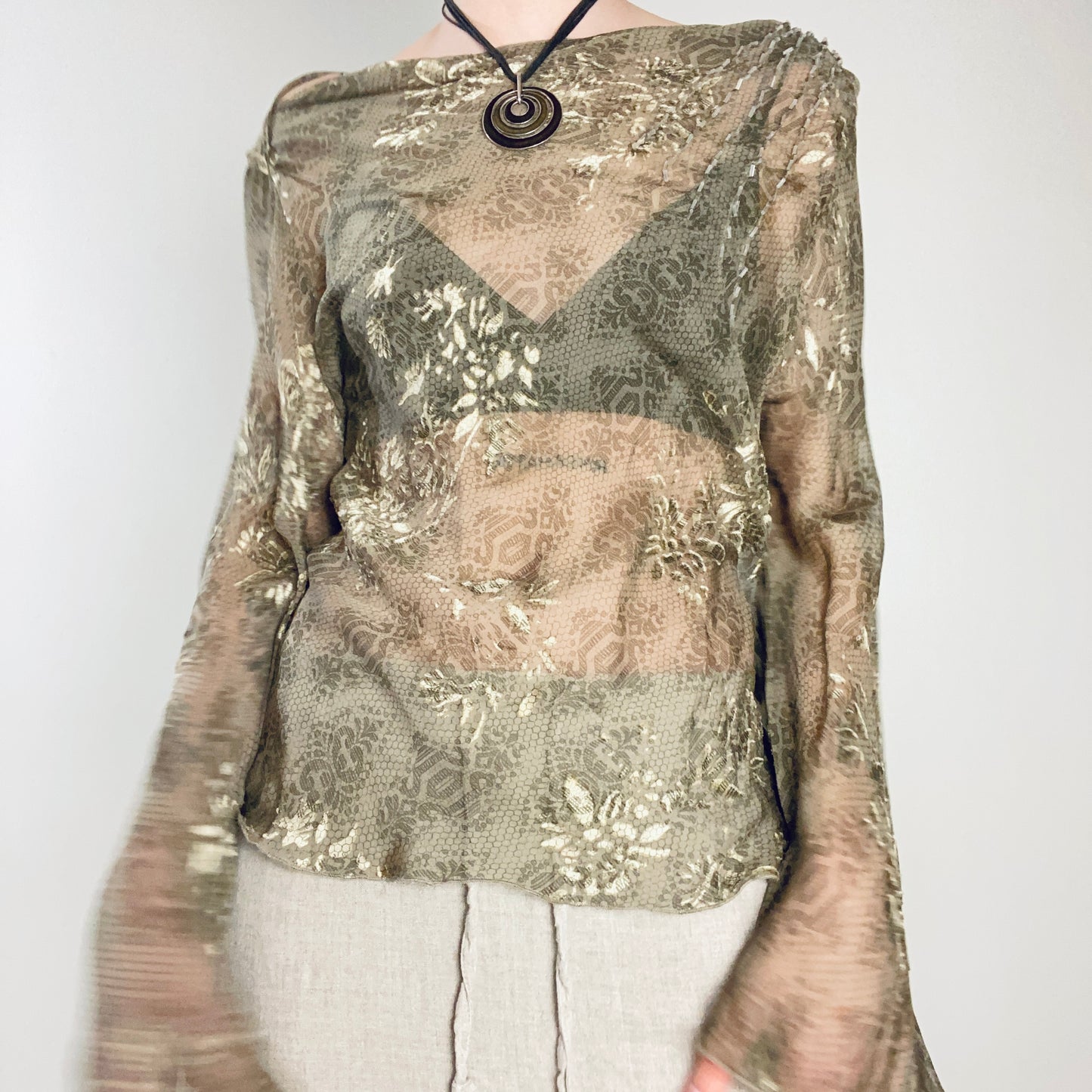 Sand silk top