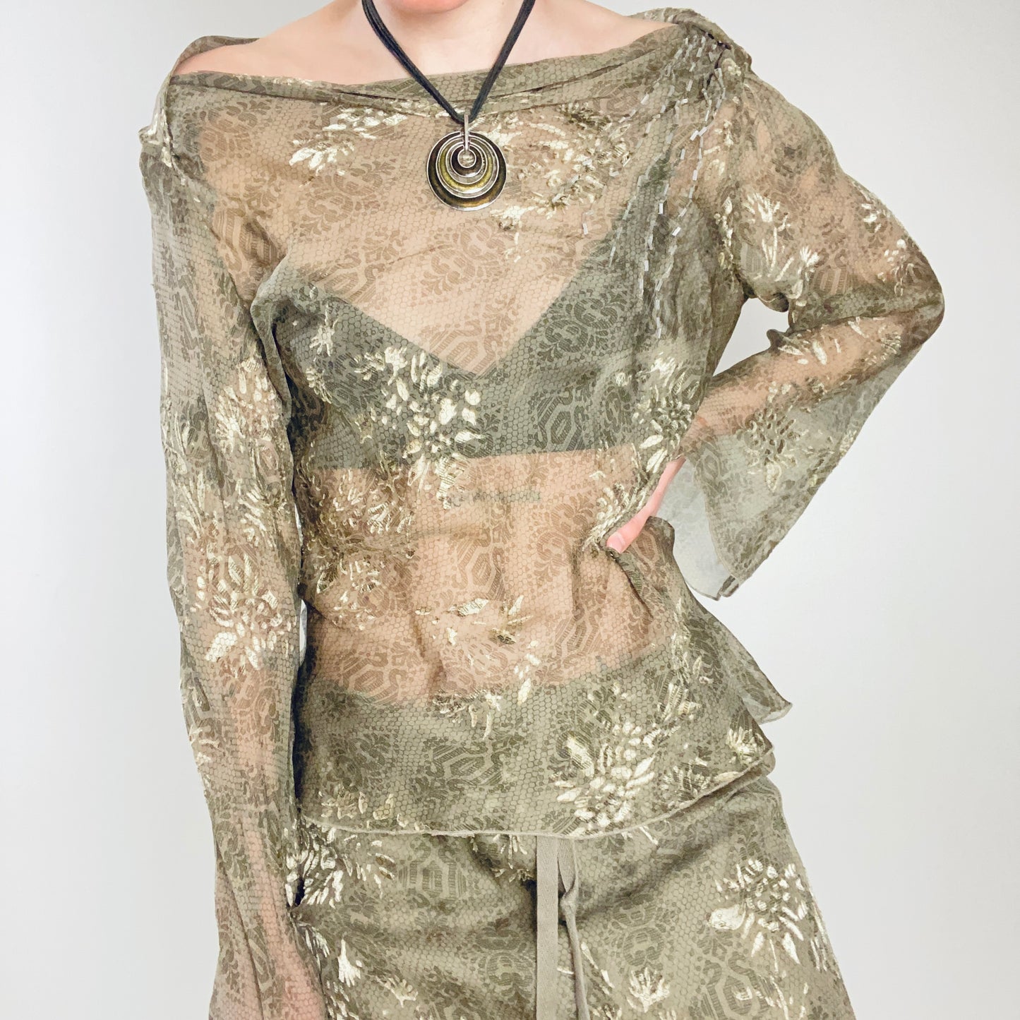 Sand silk top