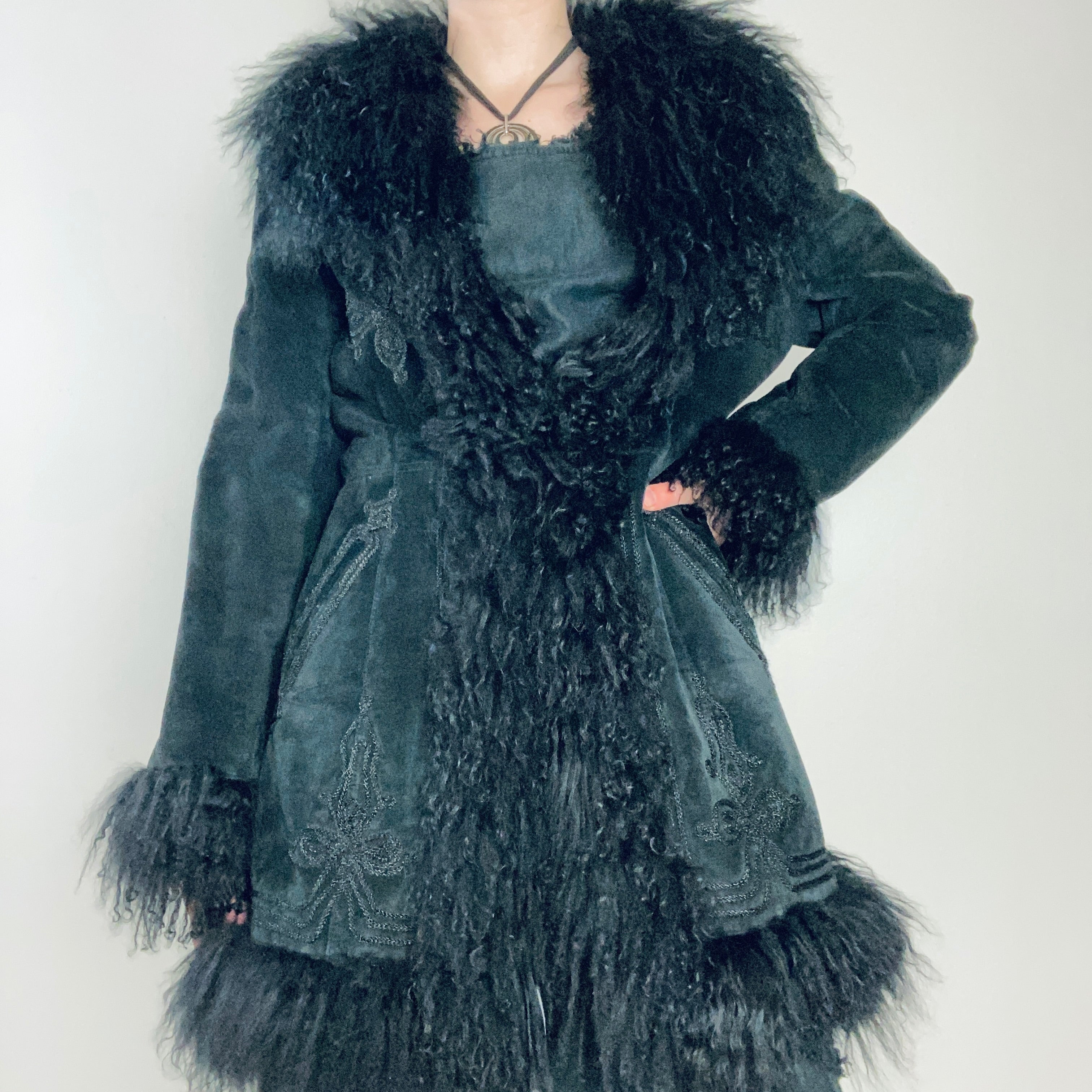 90s fur trim coat Anachronist