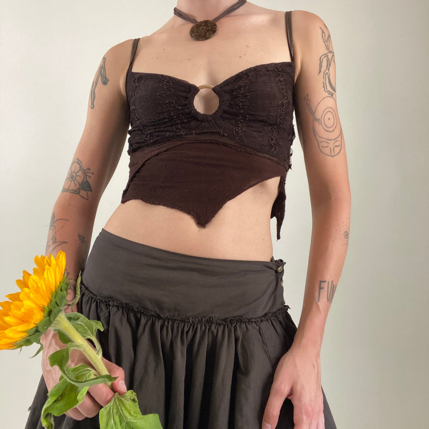 00s boho crop top