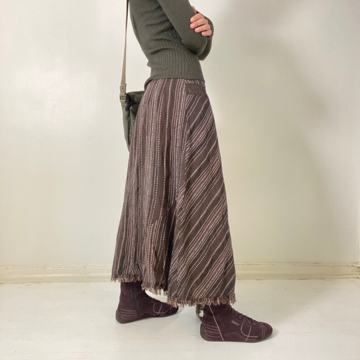 00s boho midi skirt