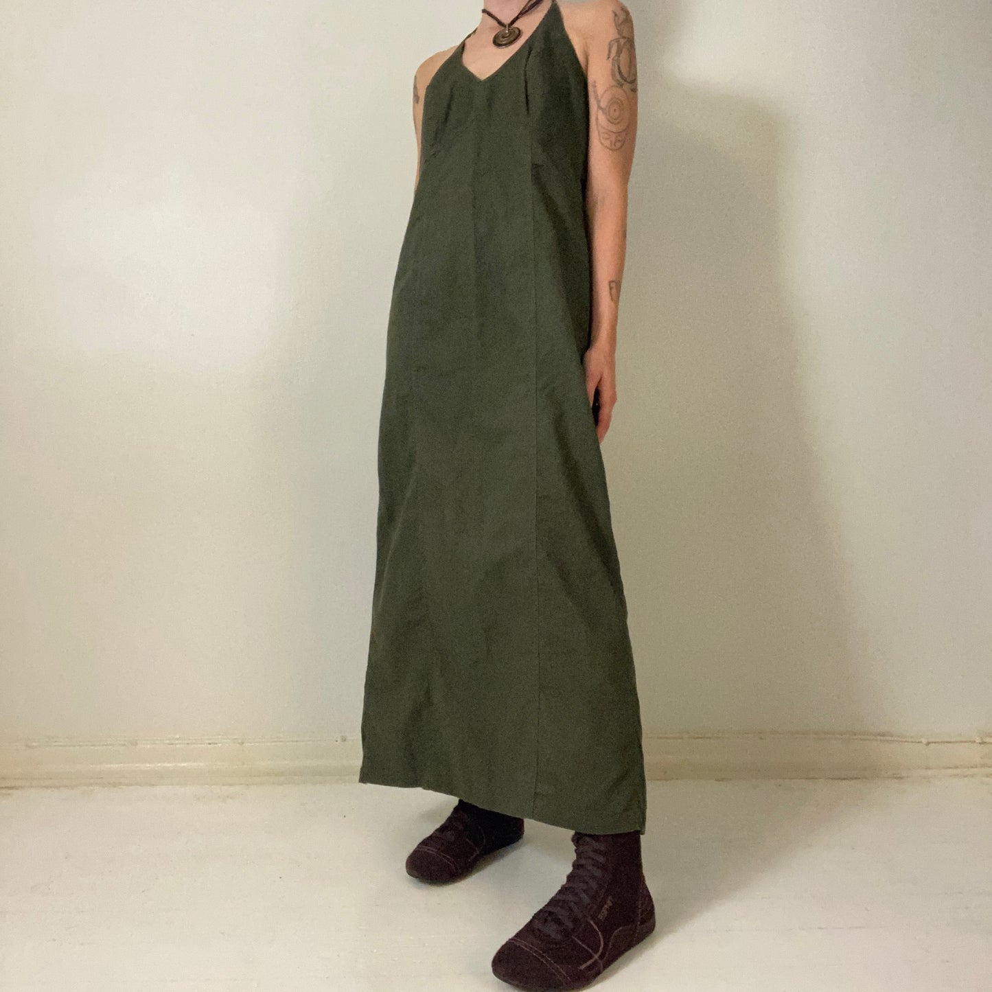 00s linen maxi dress