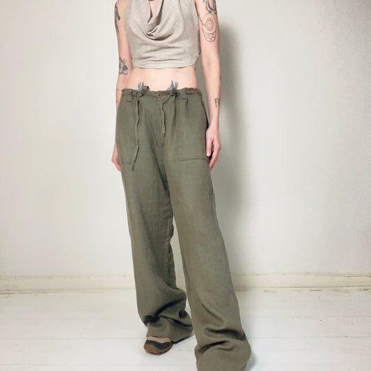 Baggy linen pants