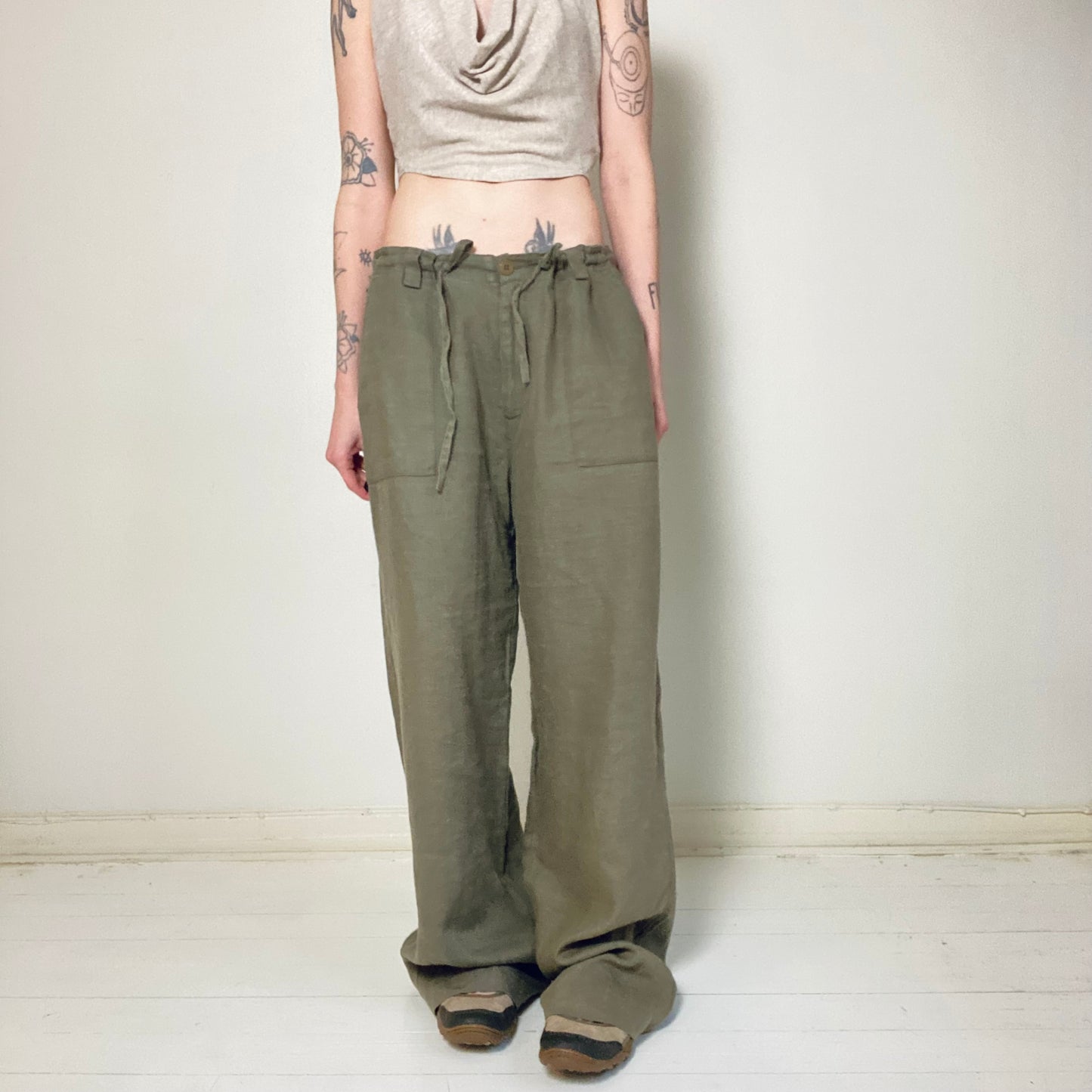 Baggy linen pants