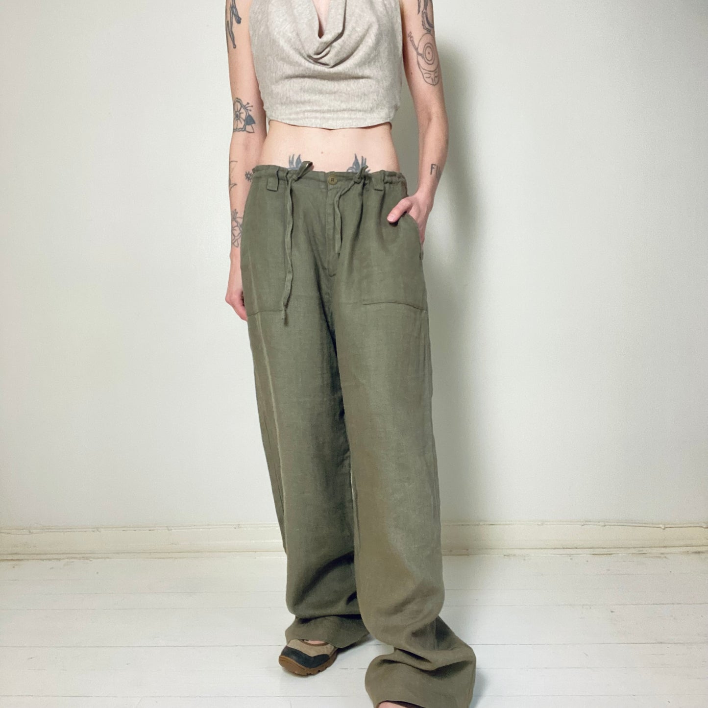 Baggy linen pants