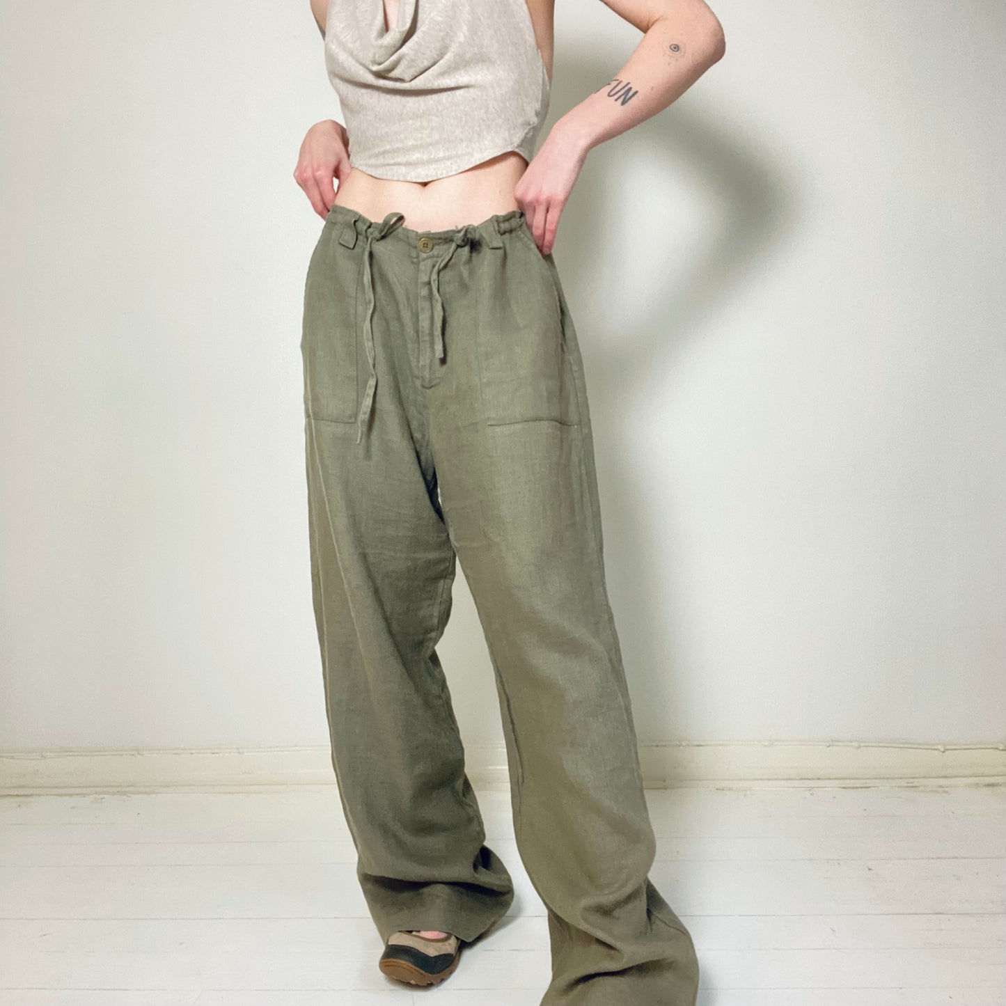 Baggy linen pants