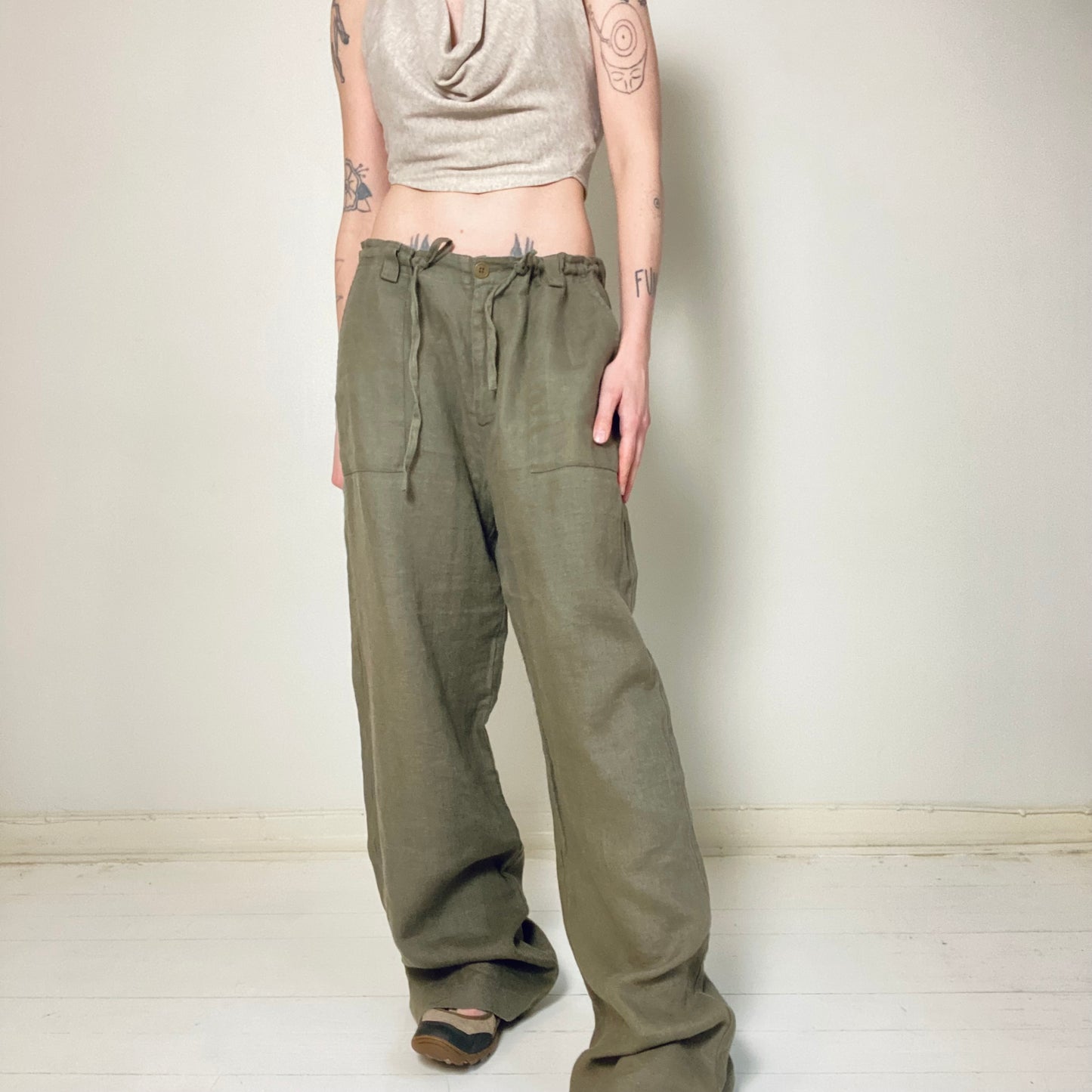 Baggy linen pants