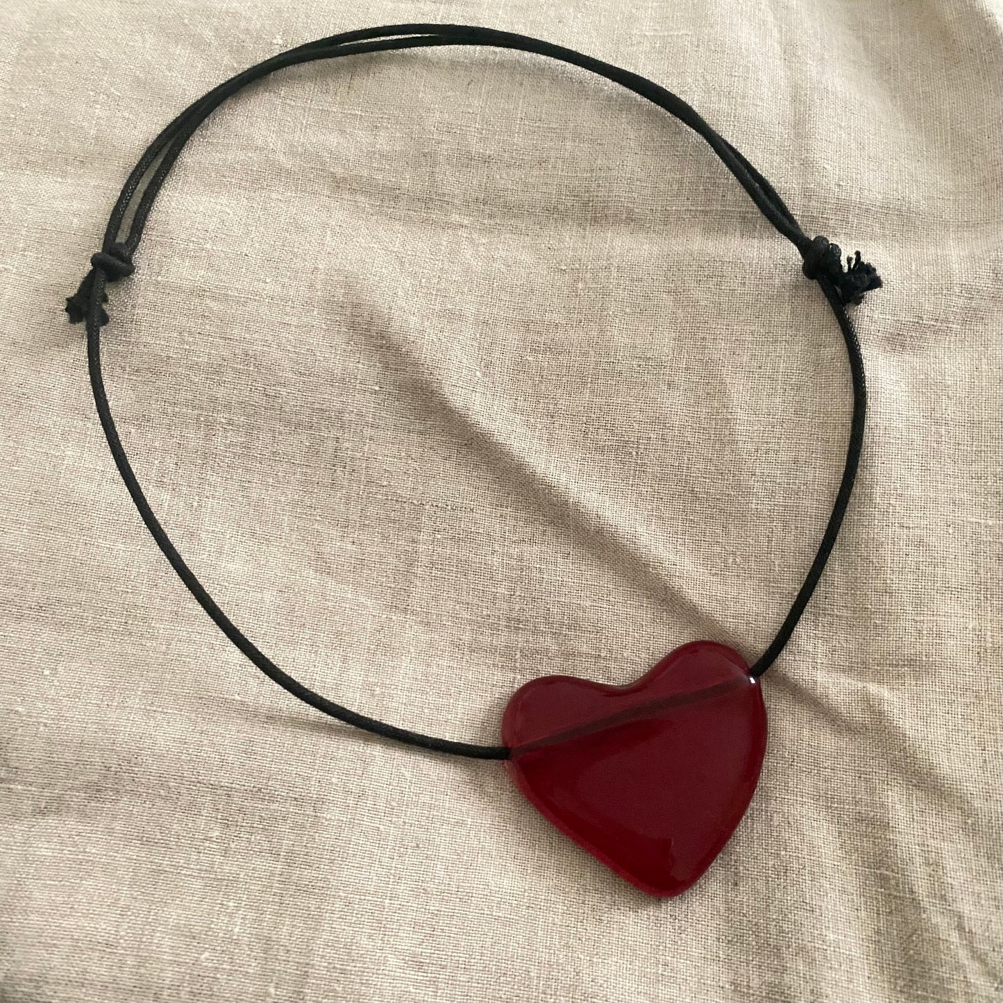 Glass heart necklace