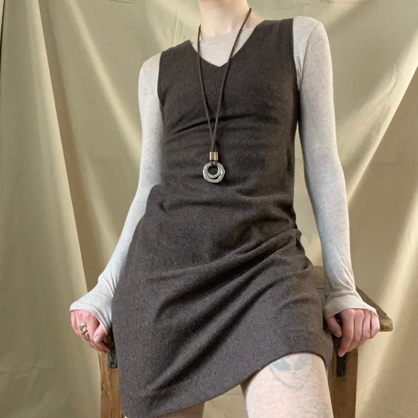 Handmade wool mini dress