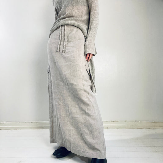 Linen maxi skirt